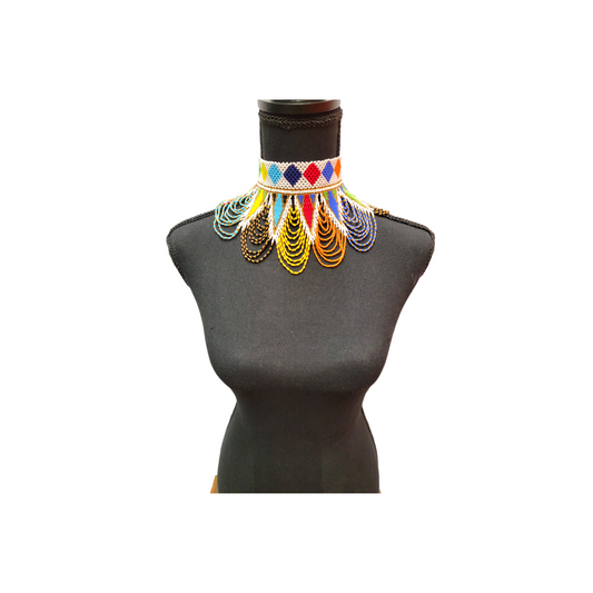 Large White & Multi-colors Malaika Choker