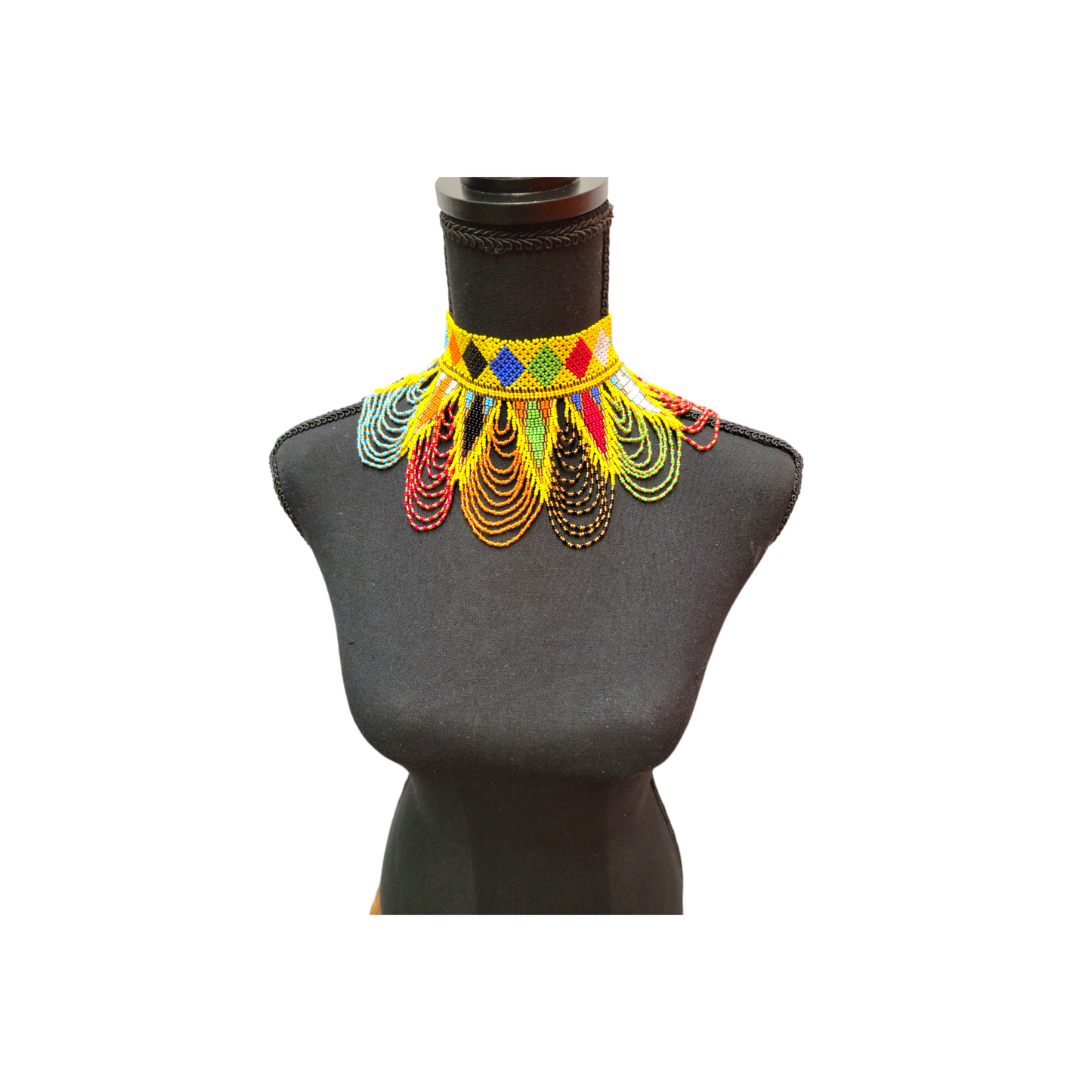 Large Yellow & Multi-colors Malaika Choker