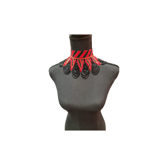 Large Red, Black & Gold Malaika Choker