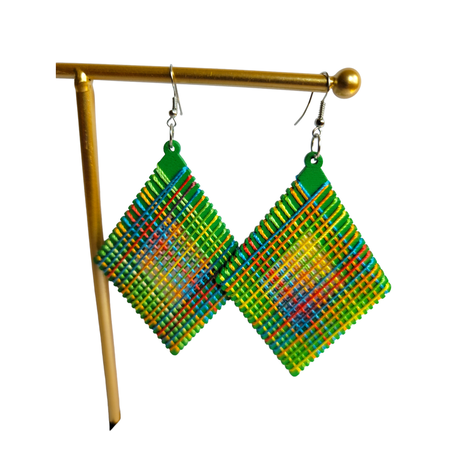 Green Threaded Earrings