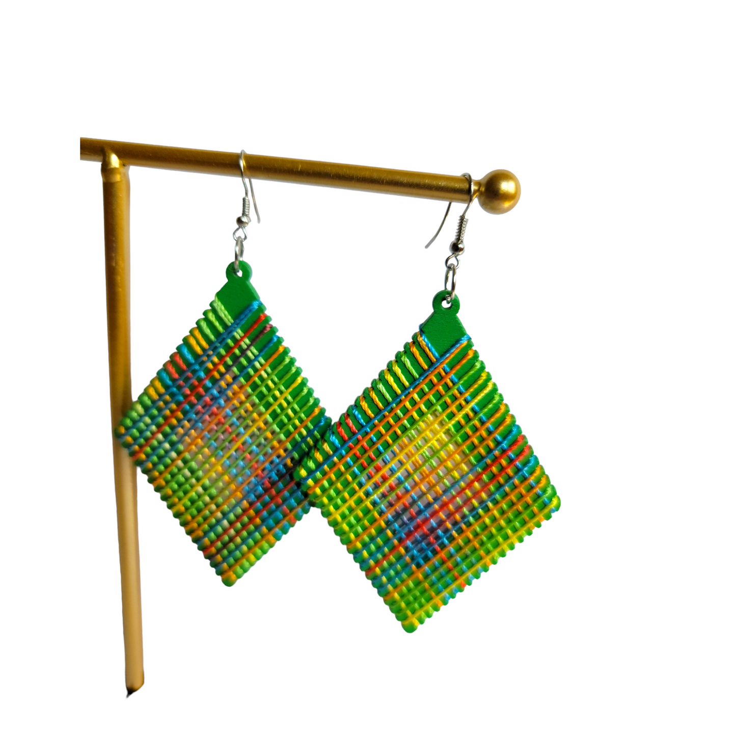 Green Threaded Earrings