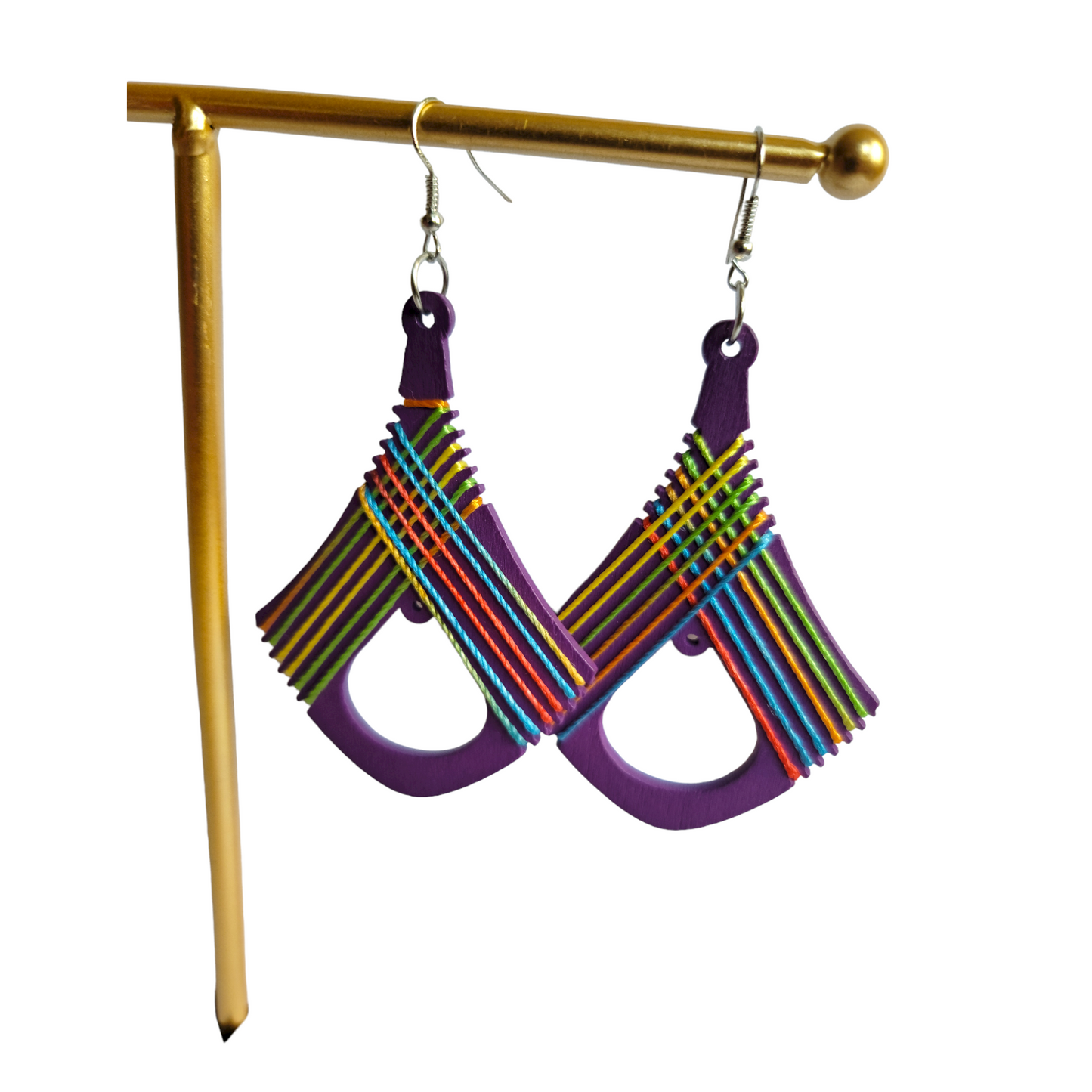 Purple Threaded Earrings