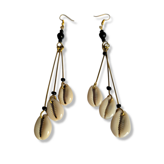 3 Cowrie Shells Earrings