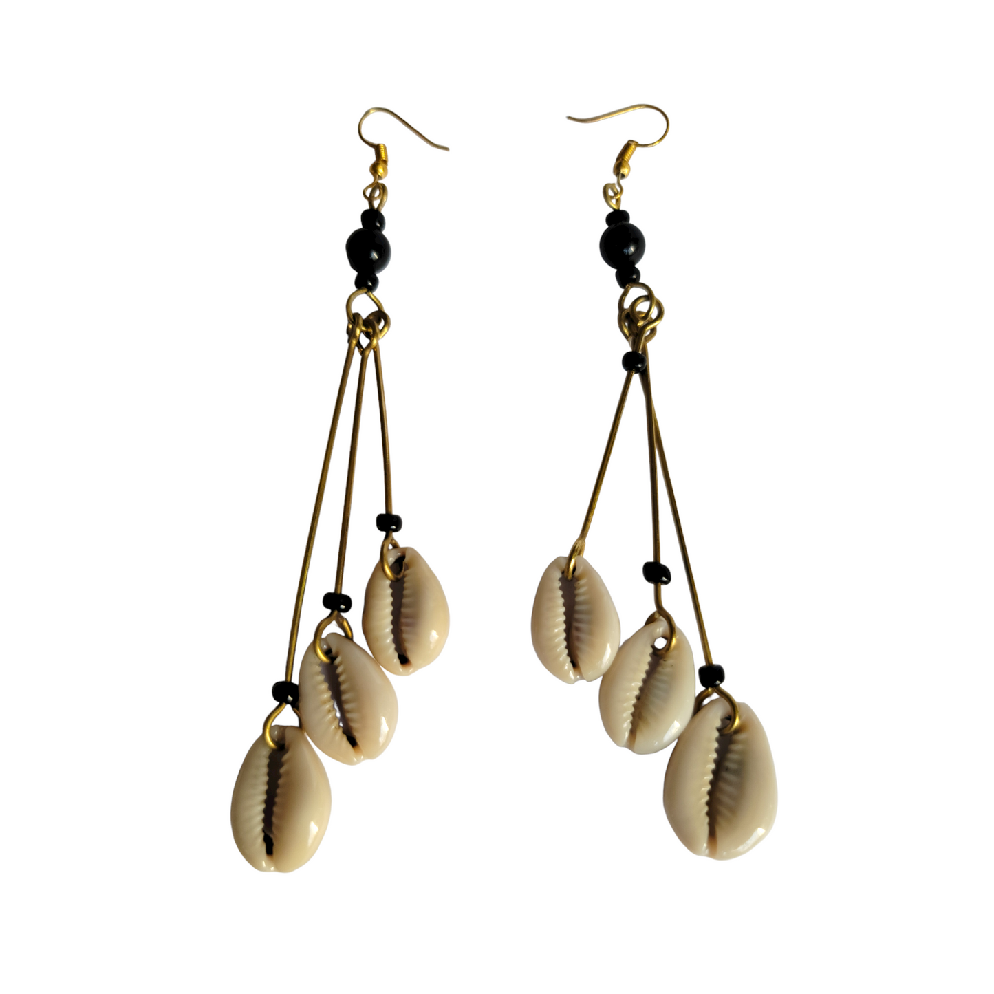 3 Cowrie Shells Earrings