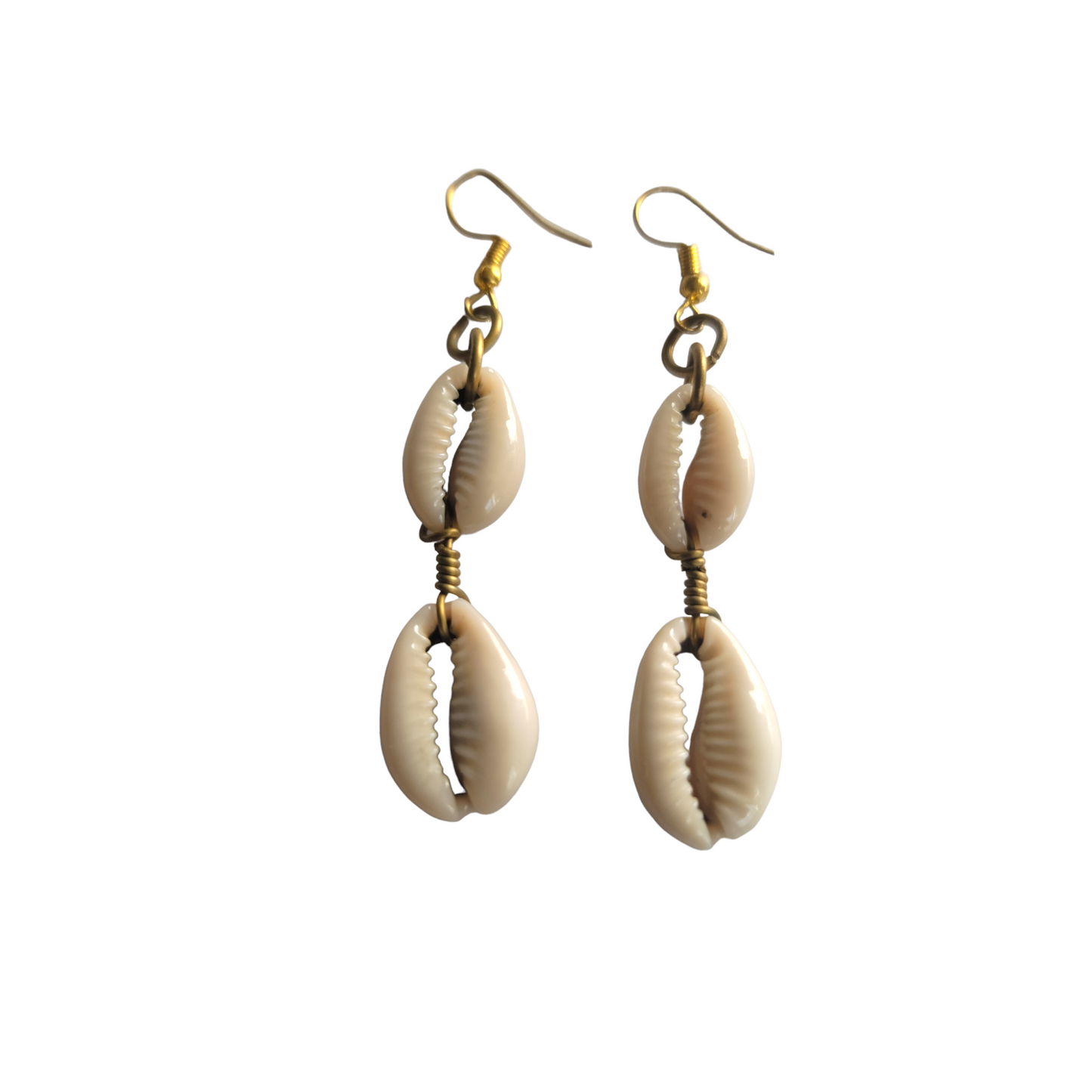 2 Cowrie Shell Strand Earrings