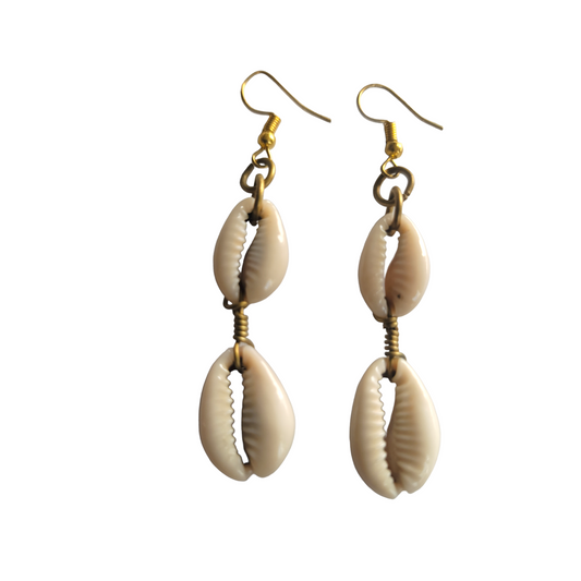 2 Cowrie Shell Strand Earrings