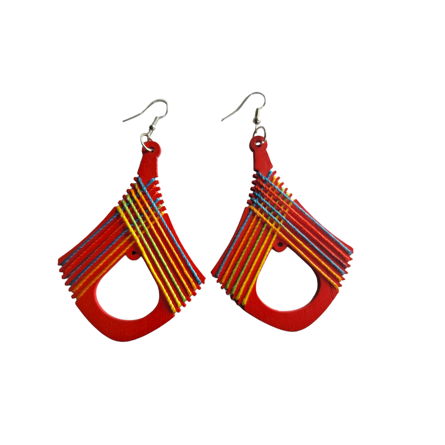 Red Threaded Earrings