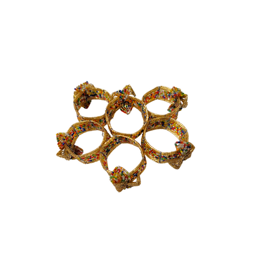Gold & Masai Beads Napkin Holders