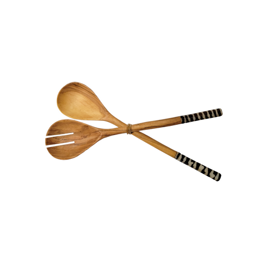 Wooden Spoons W/ Black & White Tips