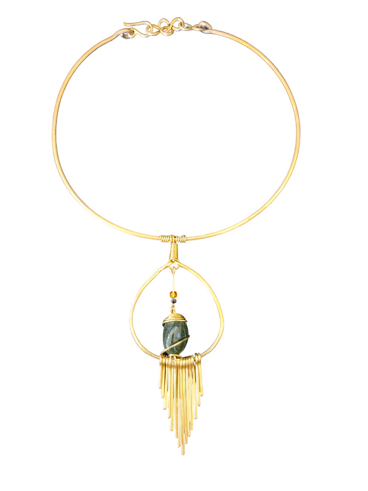 Spikes W/ Semi precious stone Necklace