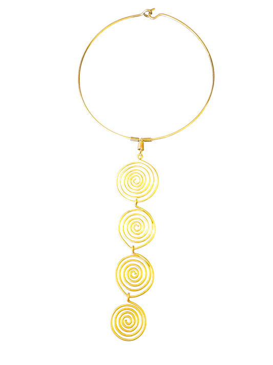 4 Coils Brass Necklace