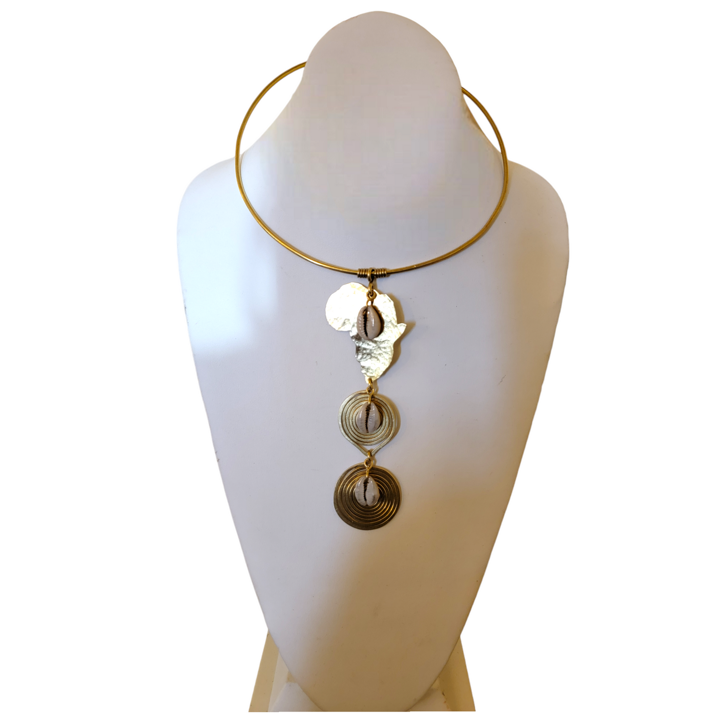 African Map with Cowrie Necklace set