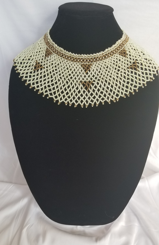Cream & Gold Princess Collar Necklace