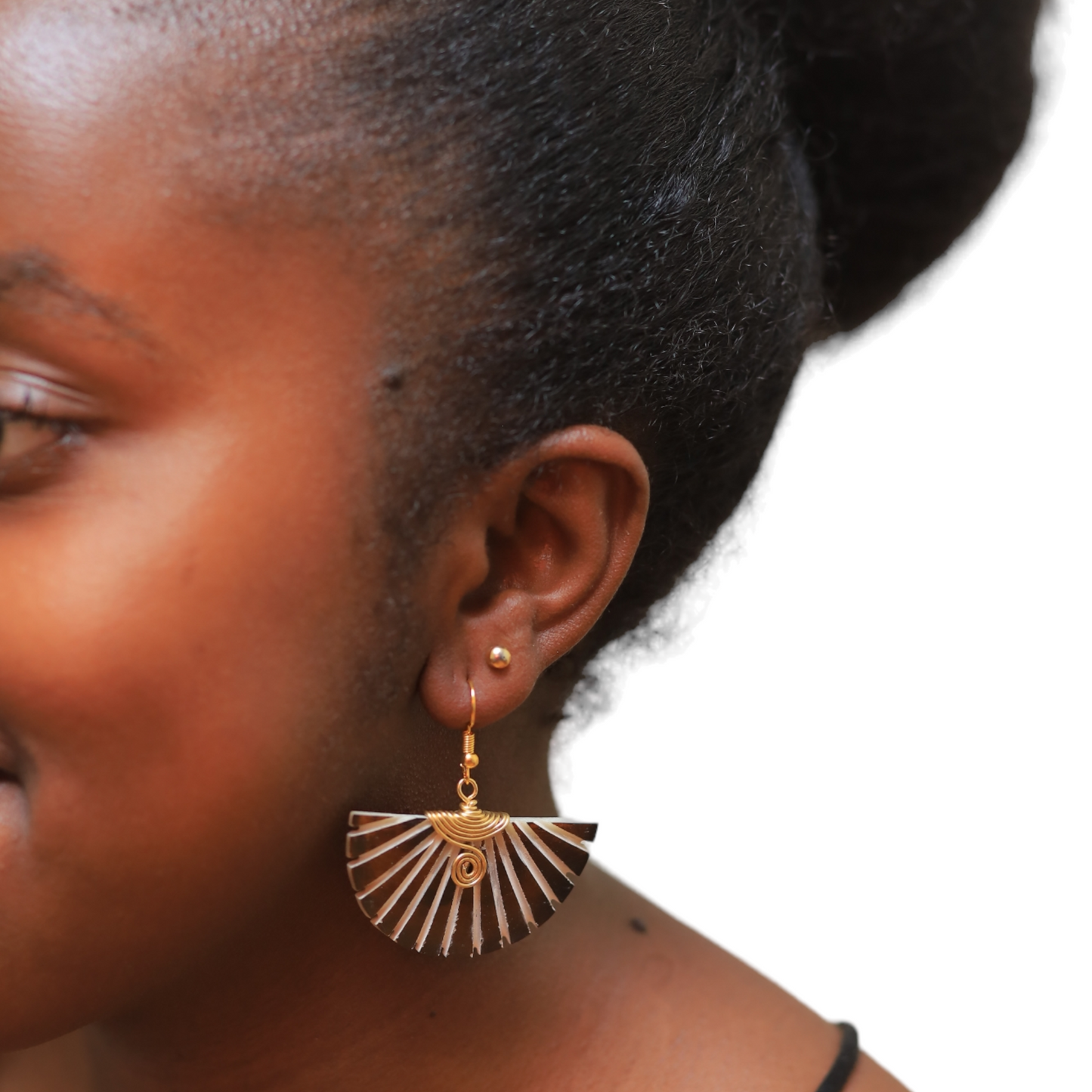 Parted Brown Bone Earrings