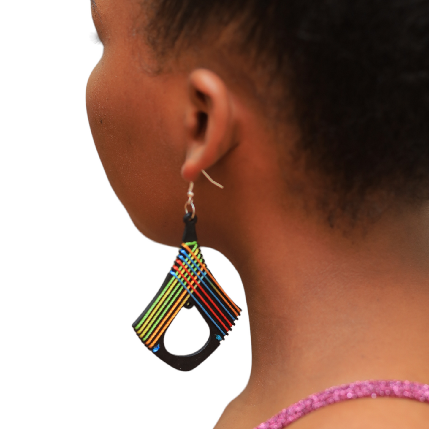 Black Threaded Earrings