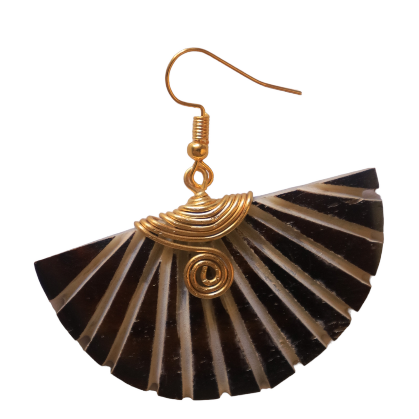 Parted Brown Bone Earrings