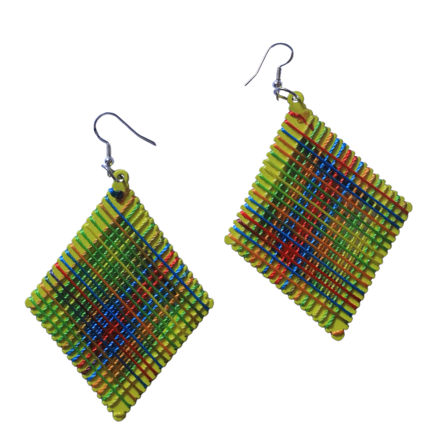 Yellow Threaded Diamond Earrings