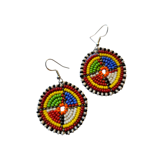 Small Round Masai Beads Earrings