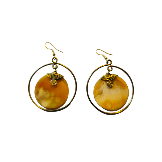 Horn & Brass Hoop Earrings