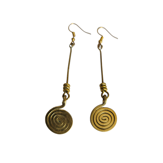 Single Coil Brass Earrings