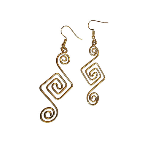 Brass Coil Design Earrings