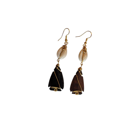 Bone W/ Cowrie Shell and Brass