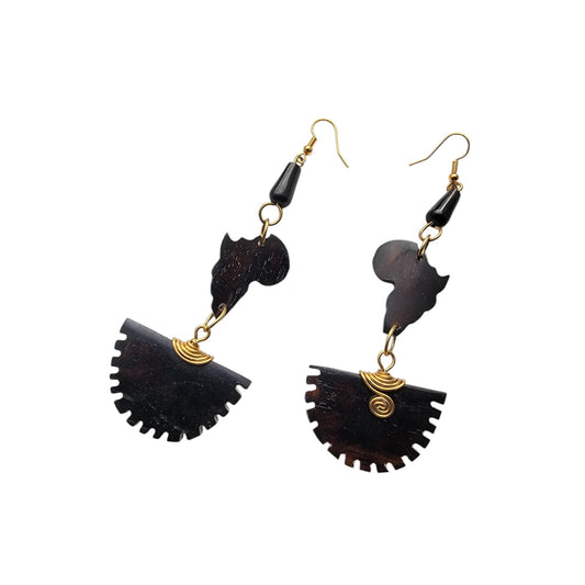 Little Africa on Decorated Half Moon Earrings