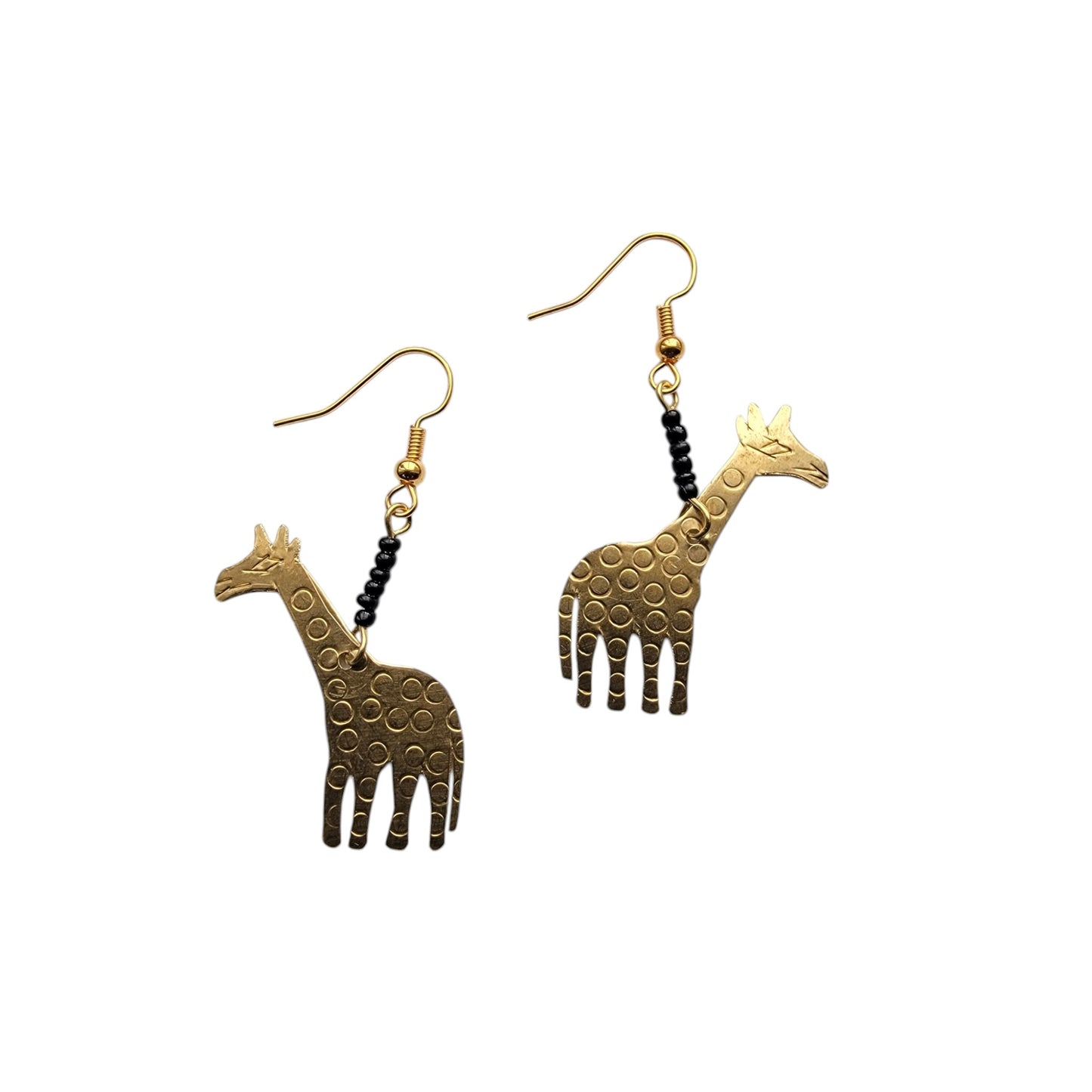 Brass Giraffe Earrings