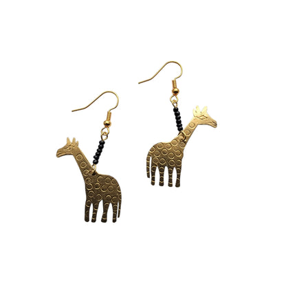 Brass Giraffe Earrings