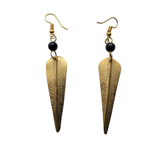 Brass Leaf Earrings