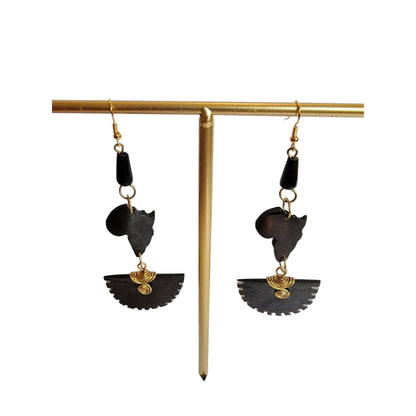 Little Africa on Decorated Half Moon Earrings