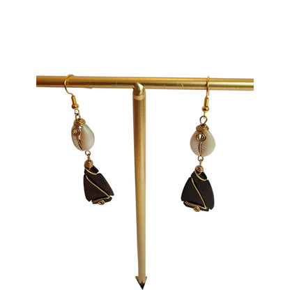 Bone W/ Cowrie Shell and Brass