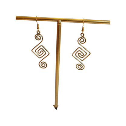 Brass Coil Design Earrings