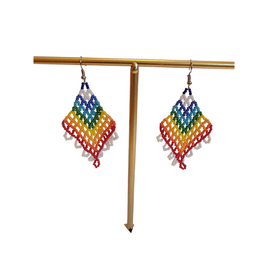 Rainbow Beaded Earrings