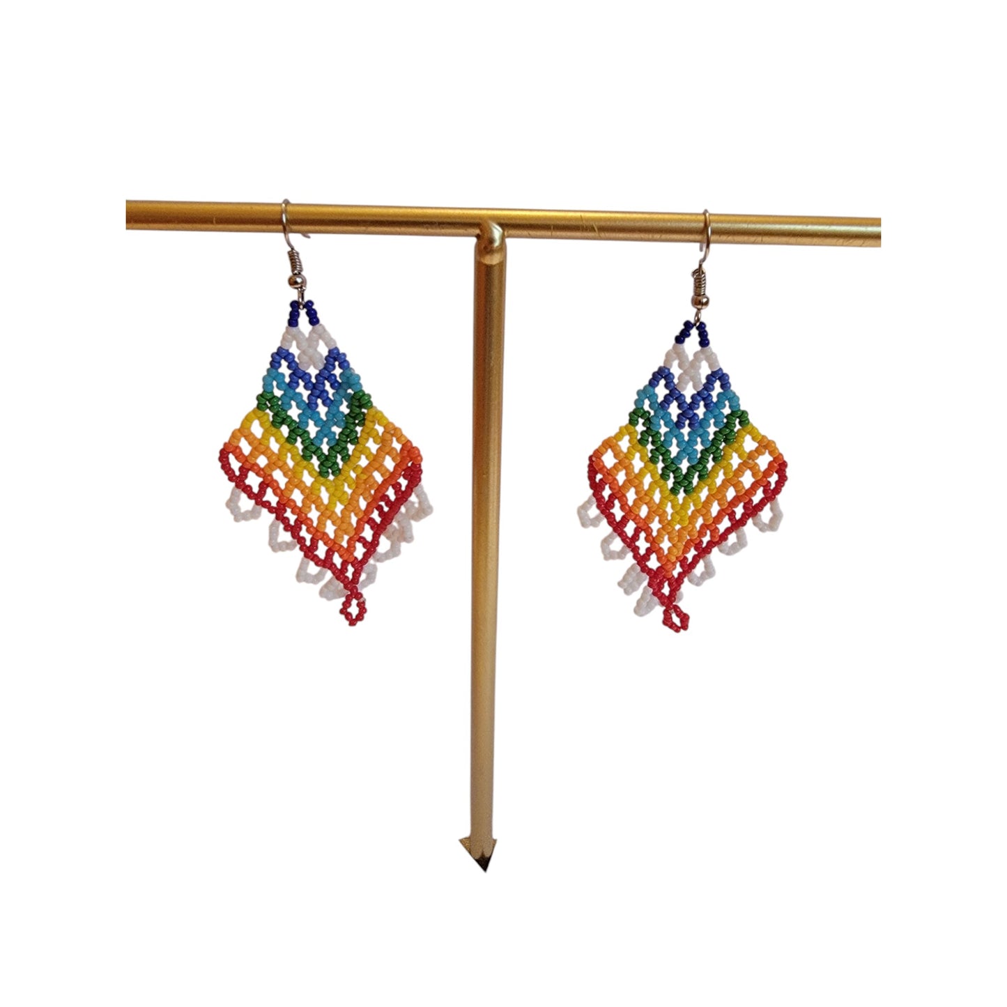 Rainbow Beaded Earrings