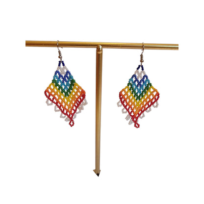 Rainbow Beaded Earrings