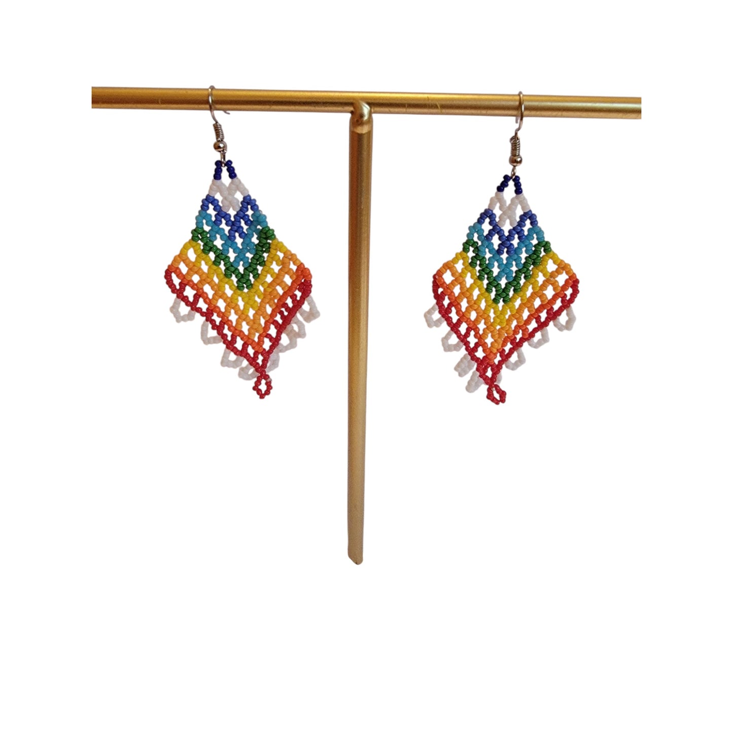 Rainbow Beaded Earrings