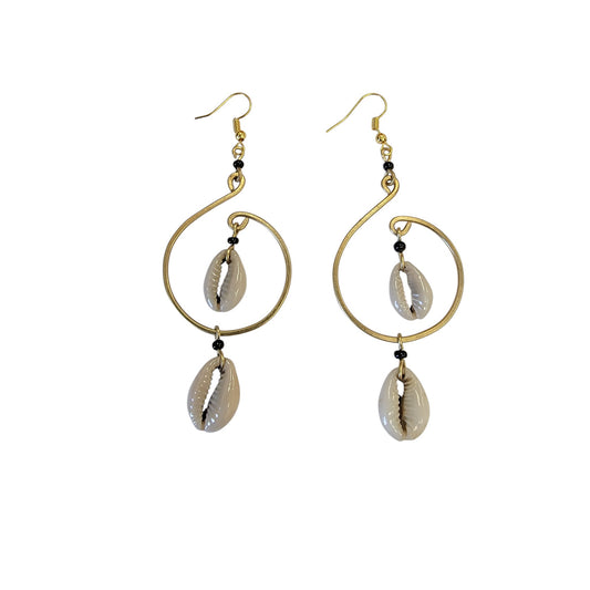 2 Shell Open Hoop Earrings