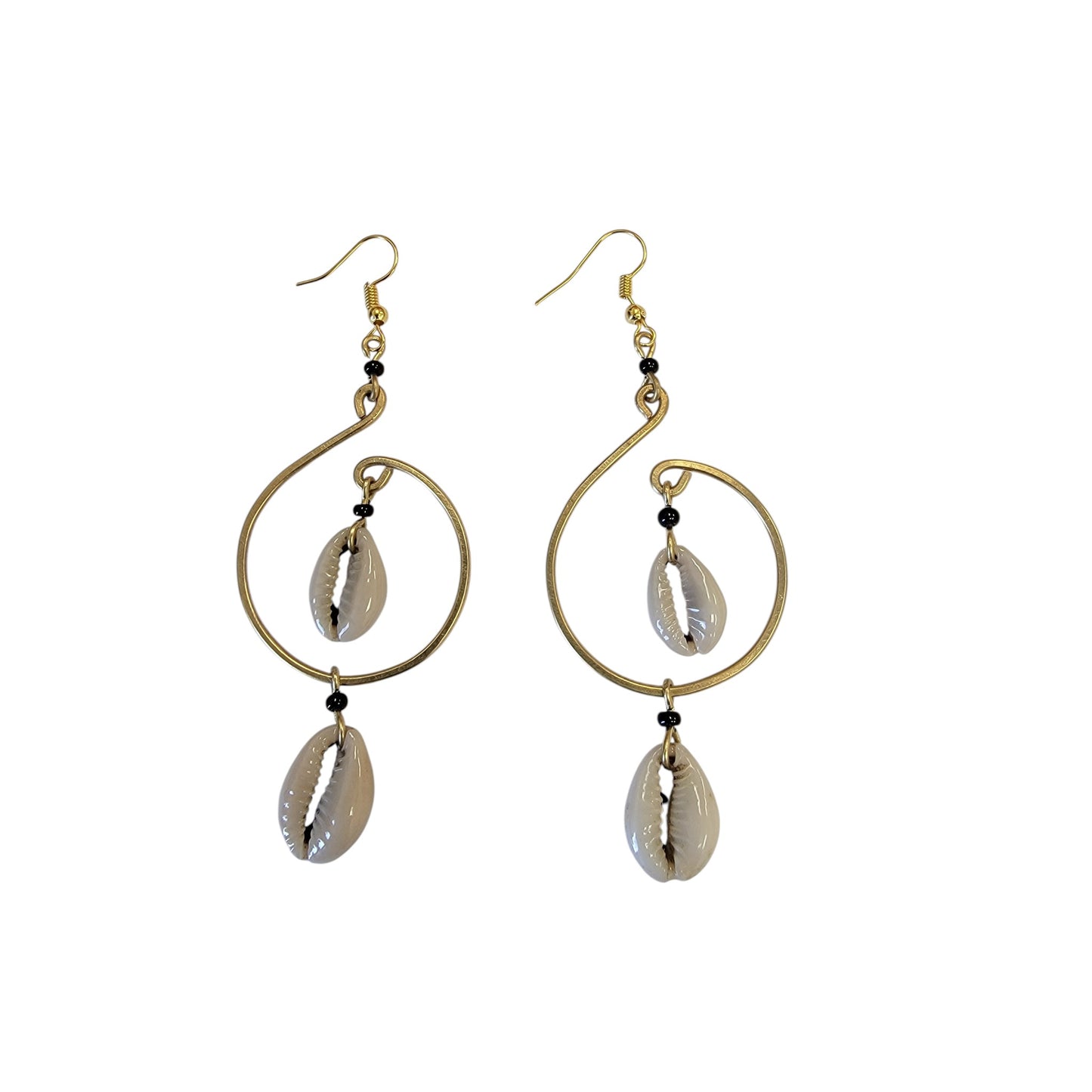2 Shell Open Hoop Earrings