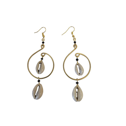 2 Shell Open Hoop Earrings
