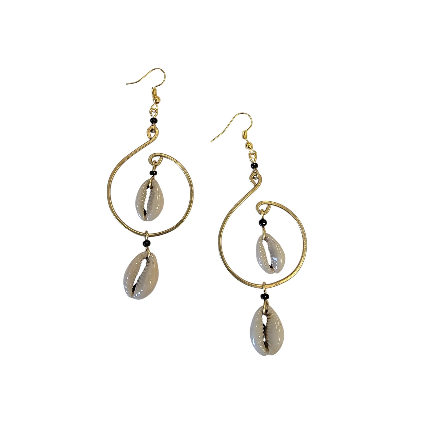 2 Shell Open Hoop Earrings