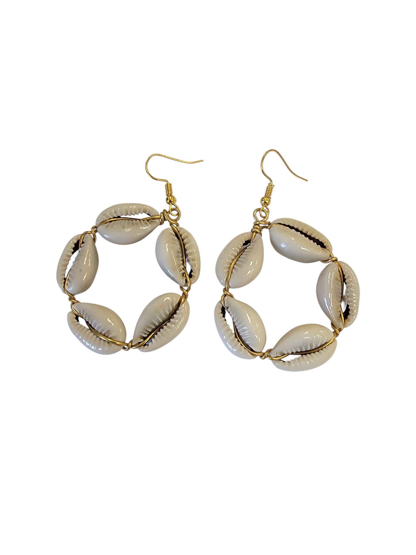 Small Cowrie Shell Hoop Earrings