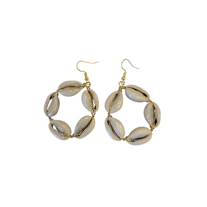 Small Cowrie Shell Hoop Earrings