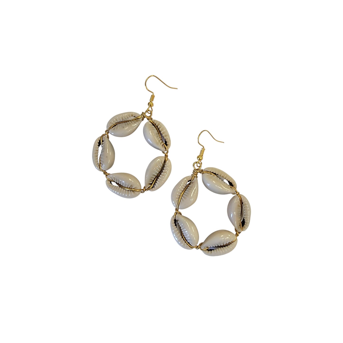 Small Cowrie Shell Hoop Earrings