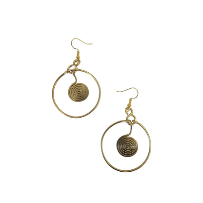 Medium Brass Hoop W/ Coil