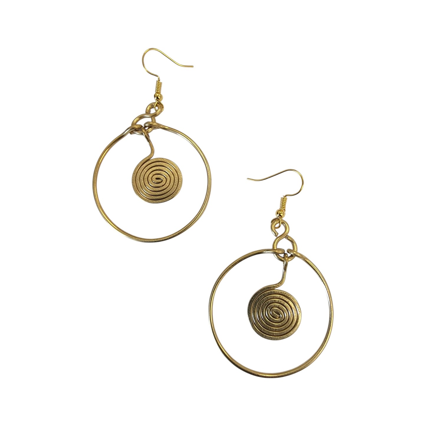 Medium Brass Hoop W/ Coil