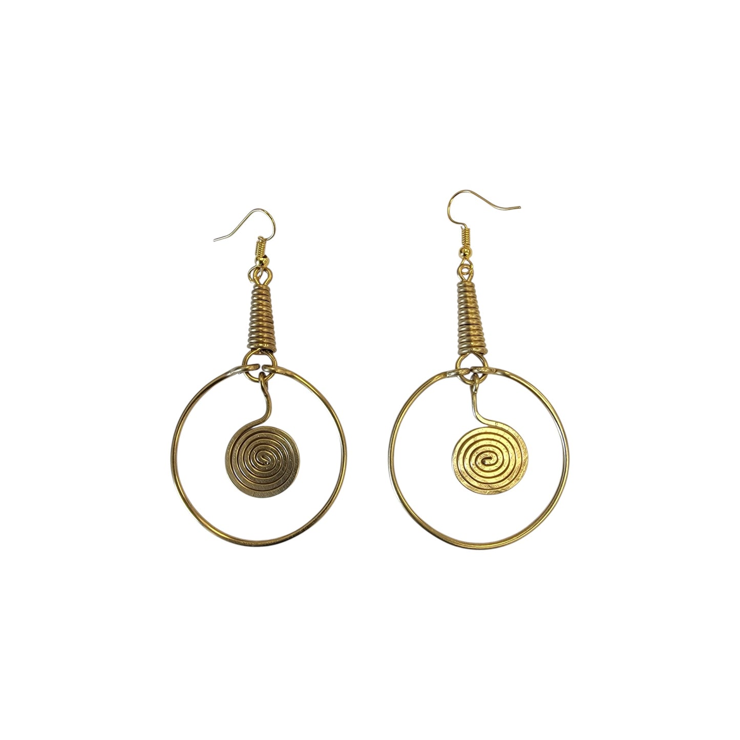 Long Neck Brass Hoops W/ Coil
