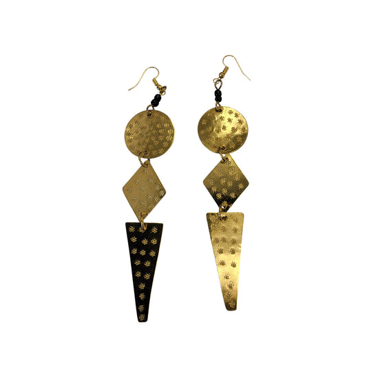 3 Shapes Brass Earrings