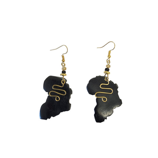 Africa W/ Brass Decoration