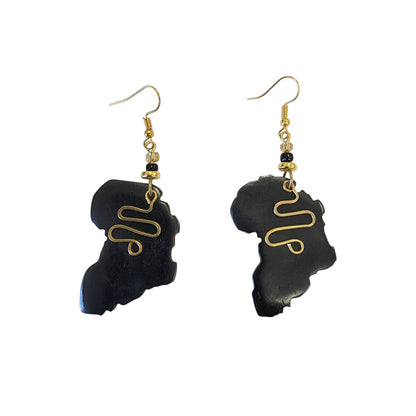 Africa W/ Brass Decoration